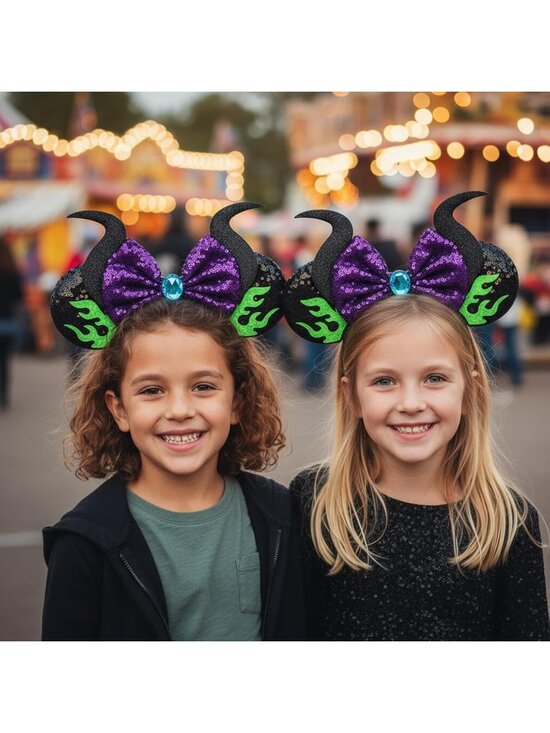 Kids Girls Devil Purple Mickey Mouse Costume Hair Headband for Cosplay main image 7